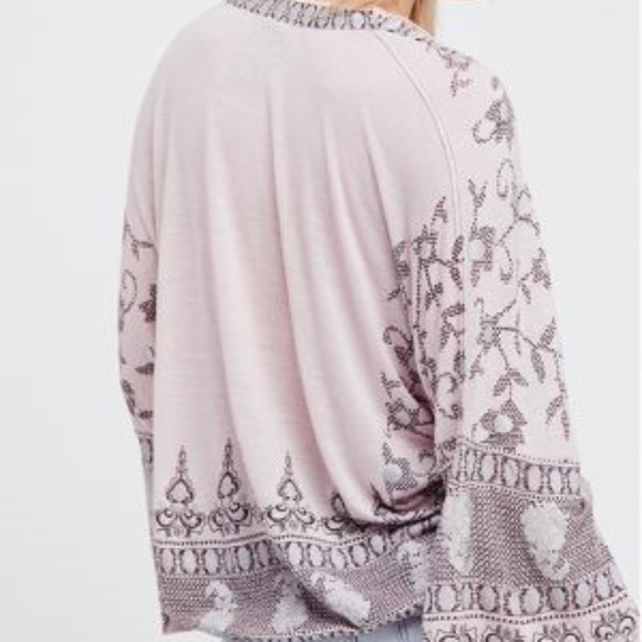 Free People Lilac Medallion Top NWT Long Sleeve - Picture 3 of 4